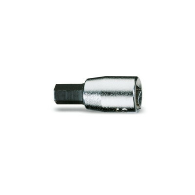 Soquete hexagonal com quadrado fêmea de 1/4" cromado - ponta polida de 9/32"