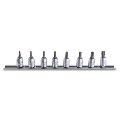 Conjunto de 8 soquetes para parafusos de soquete Torx com suporte