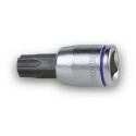 Soquete macho colorido para parafusos de cabeça Torx®, quadrado fêmea de 1/4&quot;, cromado - pontas polidas T40 Azul