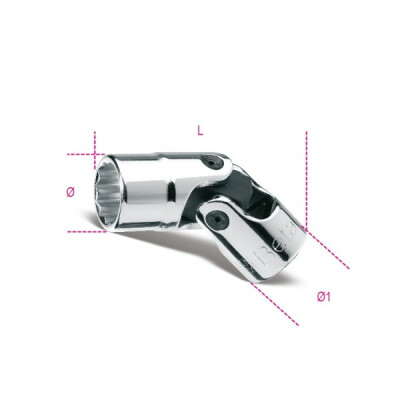 Chave de soquete articulada boca poligonal 12 MM diâmetro 17 MM