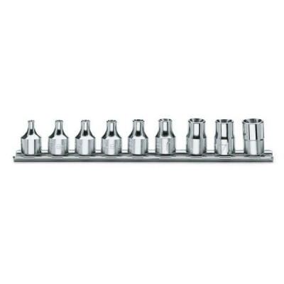 Conjunto de 9 soquetes longos para parafusos com perfil Torx® no suporte