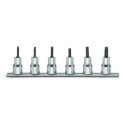 Conjunto de 6 soquetes macho para parafusos de pegada Torx® no suporte