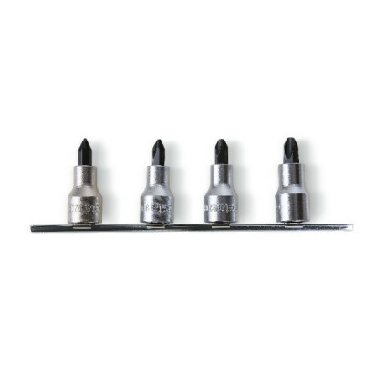 Conjunto de chaves de fenda para parafusos de cabeça cruzada Phillips®, quadrado de 1/2", cromado - ponta polida