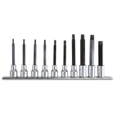 Conjunto de 10 soquetes longos para parafusos de soquete Torx® com suporte