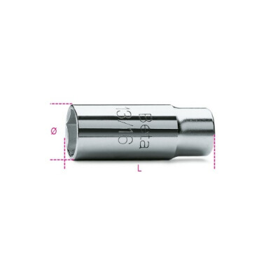 Chave de caixa com quadrado fêmea de 1/2”, para velas de ignição 14 MM 9/16"