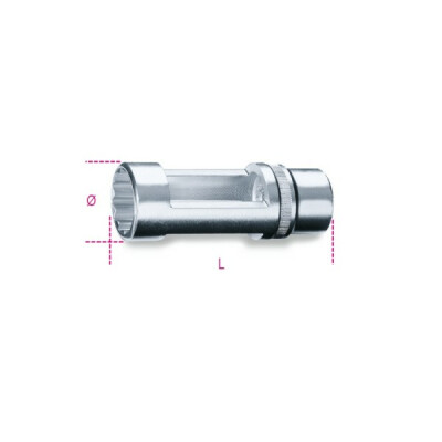 Chave de soquete com quadrado fêmea de 1/2” para injetores de motor diesel 22 MM