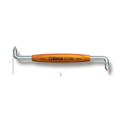 Chave de fenda angular para parafusos de cabeça cruzada Phillips® PH 1-2