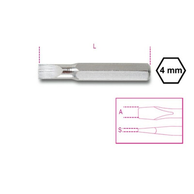 Pacote: Bit de 4 mm para parafusos de cabeça ranhurada de 0,6 x 3,5 mm