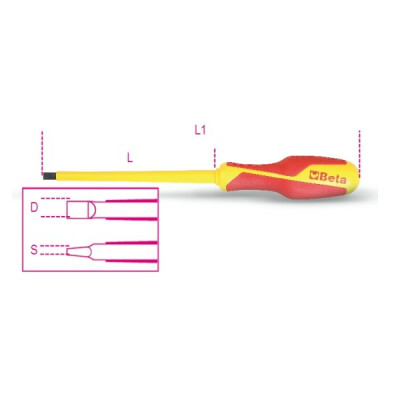 Chave de fenda para parafusos sem cabeça ranhurada 0,5 x 3 x 100 MM
