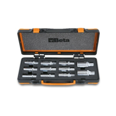 Conjunto de 11 rolos extrator-introdutores para espargos em caixa metálica com termoformagem suave