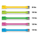 Barra de torção de impacto colorida para porcas de roda de carro de passeio com união quadrada macho e fêmea de 1/2" Nm 120
