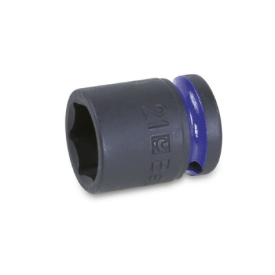 Soquete de impacto quadrado fêmea de 1/2", soquete hexagonal, série normal, fosfatado 19 MM diâmetro 28,5 MM Preto