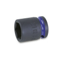 Soquete de impacto colorido quadrado fêmea de 1/2", soquete hexagonal, série normal, fosfatado 16MM diâmetro 25MM Azul Claro