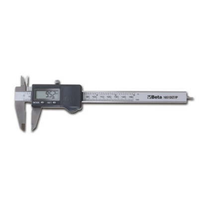 Medidor de cursor digital em aço inoxidável temperado, leitura centesimal, grau de proteção IP67, em caixa de plástico rígido