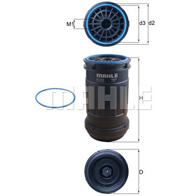 Filtro de combustível MAHLE ORIGINAL KC 624D
