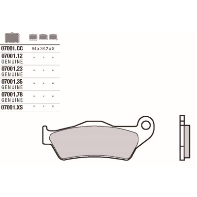 Conjunto de pastilhas de freio BREMBO 07001XSBRE