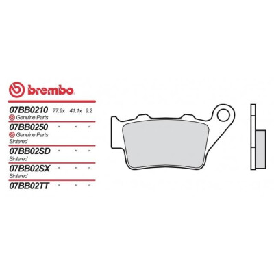 Conjunto de pastilhas de freio BREMBO 07BB02SXBRE