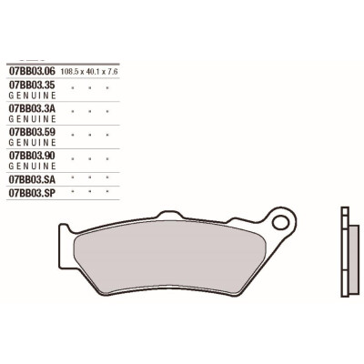 Jogo de pastilhas de freio BREMBO 07BB03SPBRE