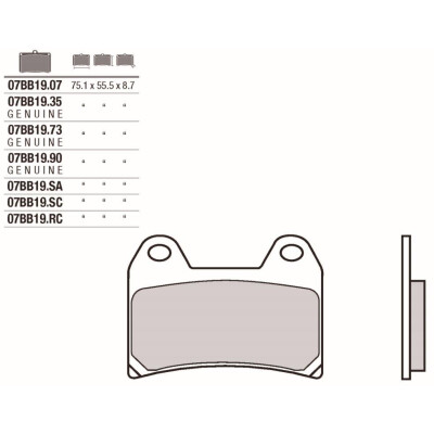 Conjunto de pastilhas de freio BREMBO 07BB19SABRE