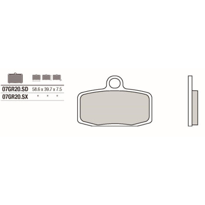 Jogo de pastilhas de freio BREMBO 07GR20SDBRE