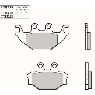 Jogo de pastilhas de freio BREMBO 07GR5209BRE