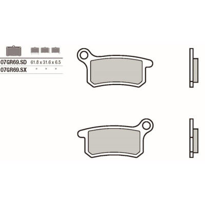 Jogo de pastilhas de freio BREMBO 07GR69SXBRE