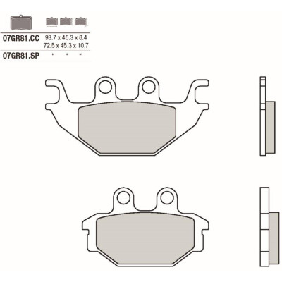 Jogo de pastilhas de freio BREMBO 07GR81CCBRE