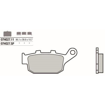 Jogo de pastilhas de freio BREMBO 07HO2711BRE