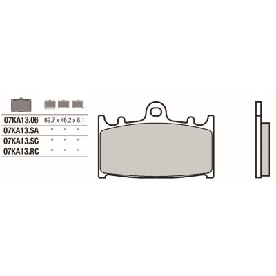 Conjunto de pastilhas de freio dianteiro Brembo Racing Sinter