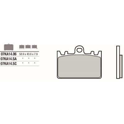 Jogo de pastilhas de freio BREMBO 07KA1406BRE