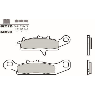 Jogo de pastilhas de freio BREMBO 07KA25SDBRE