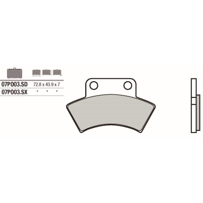 Jogo de pastilhas de freio BREMBO 07PO03SDBRE