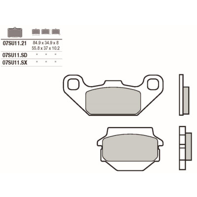 Conjunto de pastilhas de freio BREMBO 07SU1121BRE