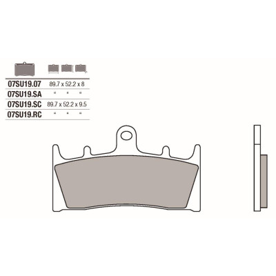 Conjunto de pastilhas de freio dianteiro Brembo Racing Sinter