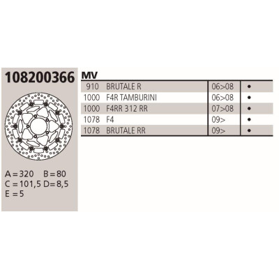 Disco de freio Brembo genuíno MV AVG 1000 RR TAMBUR