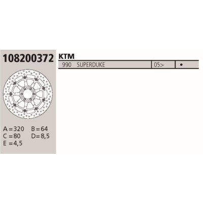 Disco de freio Brembo genuíno KTM SUPERDUKE 990