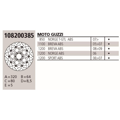 Disco de freio Brembo Genuíno GUZZI BREVA 1.0