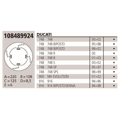 Disco de freio Brembo Original DUCATI 748/VÁRIOS