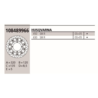 Disco de freio Brembo Genuíno HUSQVARNA SMR