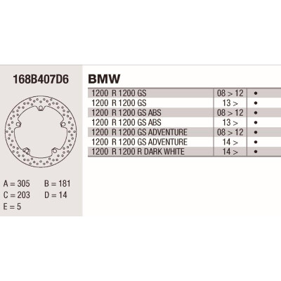 Disco de freio Brembo BMW 305MM 168B407D6BRE