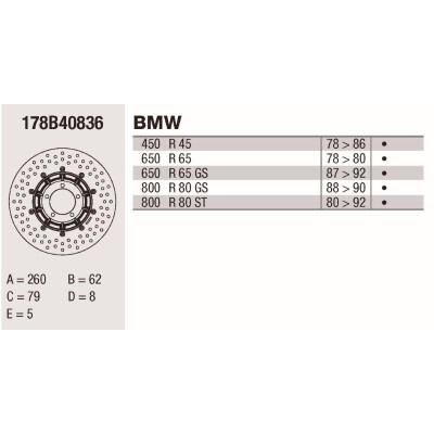 Disco de freio Brembo DC 260X5