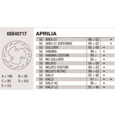 Disco de freio Brembo DP 190X4 68B40717BRE