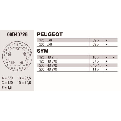 Disco de freio Brembo DP 220X4.5 68B40728BRE
