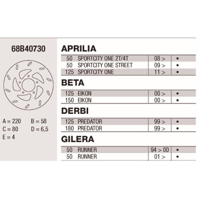 Disco de freio Brembo DP 220X4 68B40730BRE