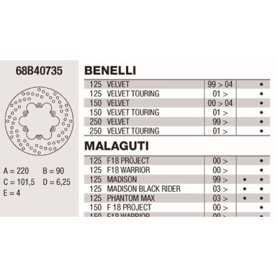 Disco de freio Brembo DP 220X4