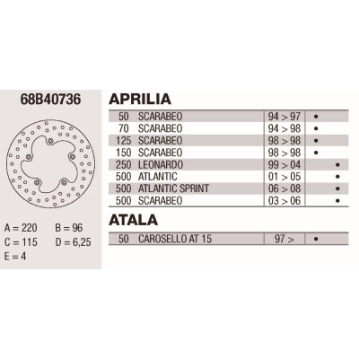 Disco de freio Brembo DP 220X4