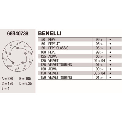 Disco de freio Brembo DP 220X4 68B40739BRE