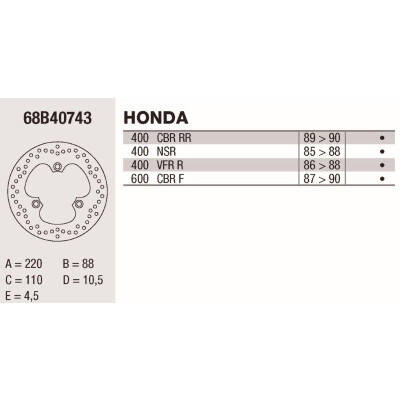 Disco de freio Brembo DP 220X4.5 68B40743BRE