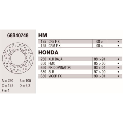 Disco de freio Brembo DP 220X4 68B40748BRE