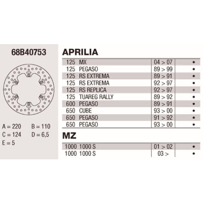 Disco de freio Brembo DP 220X5 68B40753BRE
